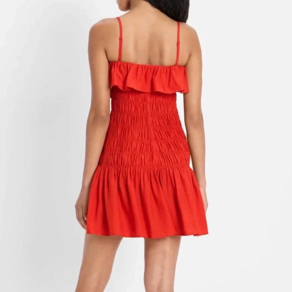 FUTURE COLLECTIVE NWT smocked drop waist ruffle mini dress -red -XL - Picture 3 of 5